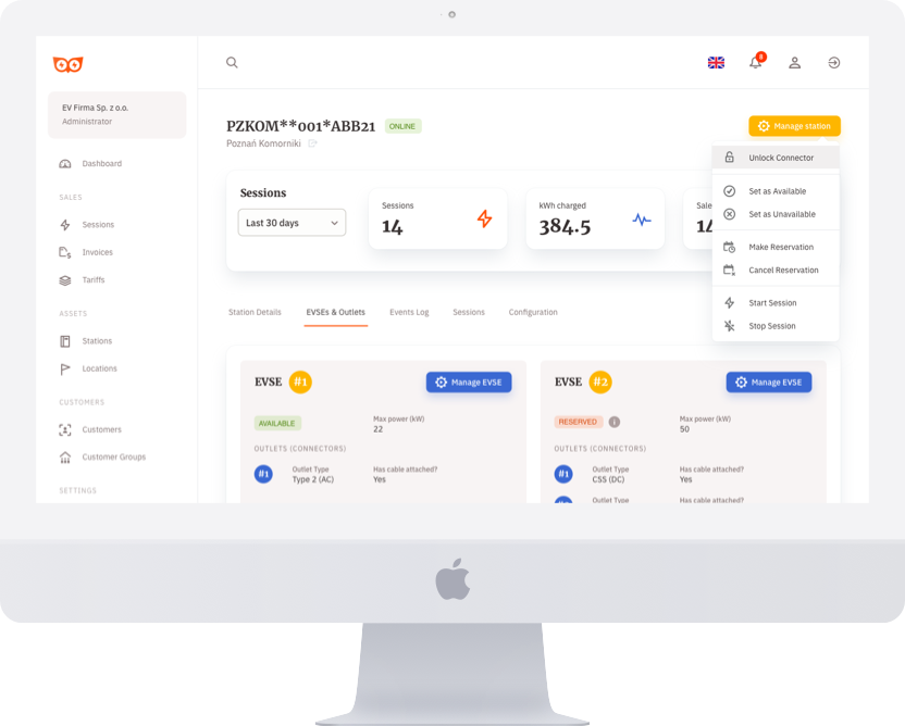 Panel monitoringu stacji