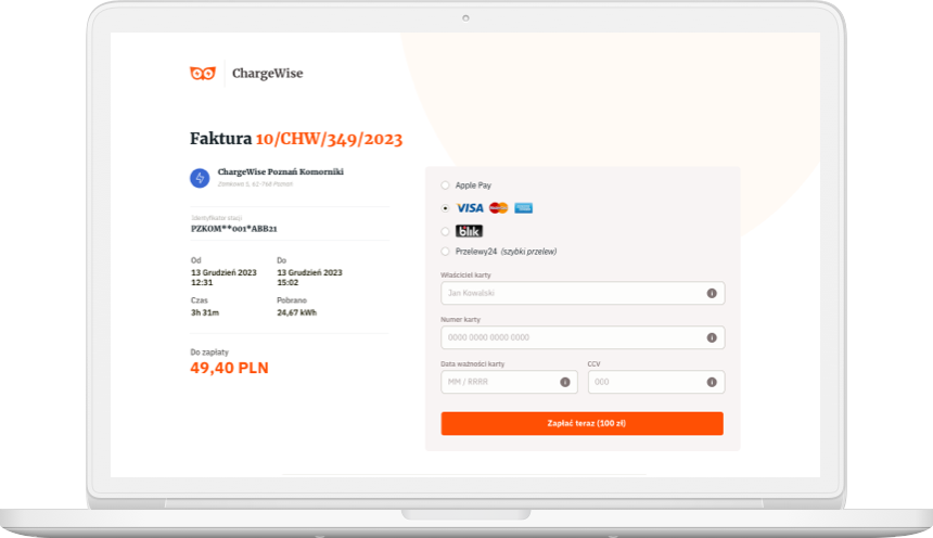 Panel obsługi fakturowania